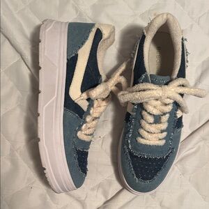 BCBGeneration Denim and Cream Women's Sneakers